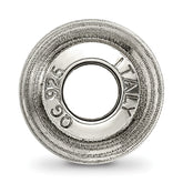 Sterling Silver 925 Grey Laser Cut Bead with Rhodium Accent Elegant Design